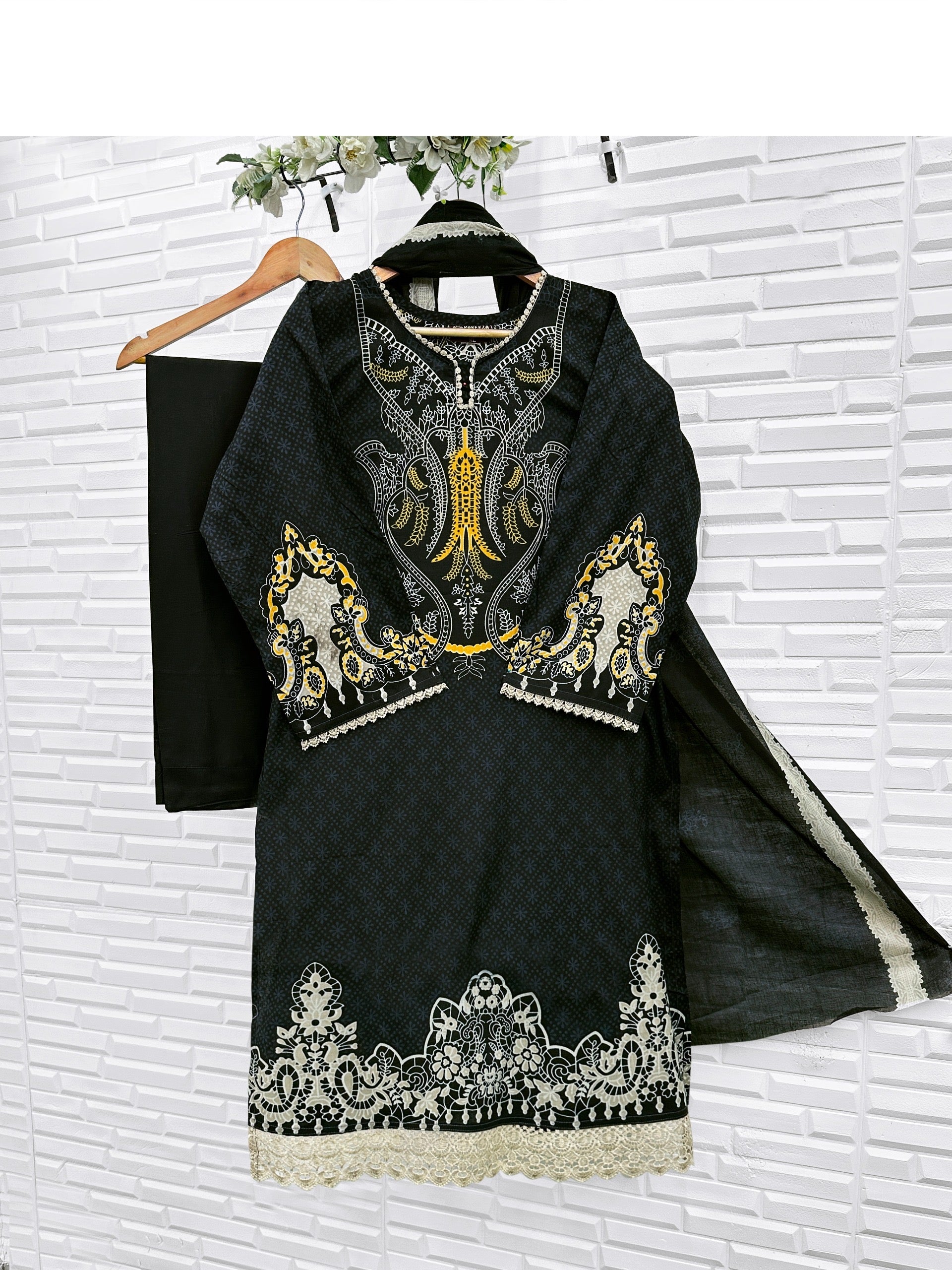 Ready made printed 3pcs suit