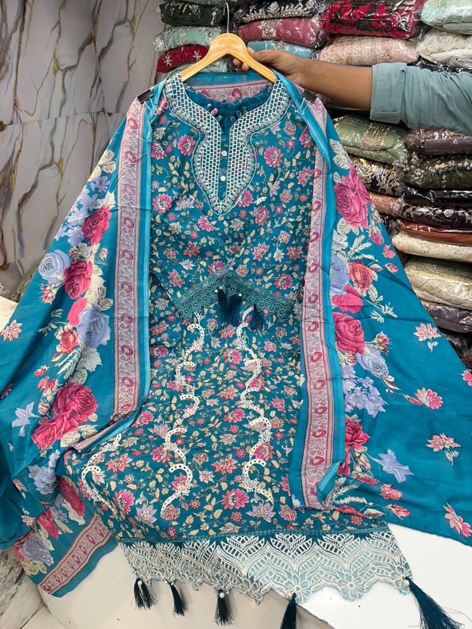 COTTON PATCHWORK WITH EMBROIDERY
