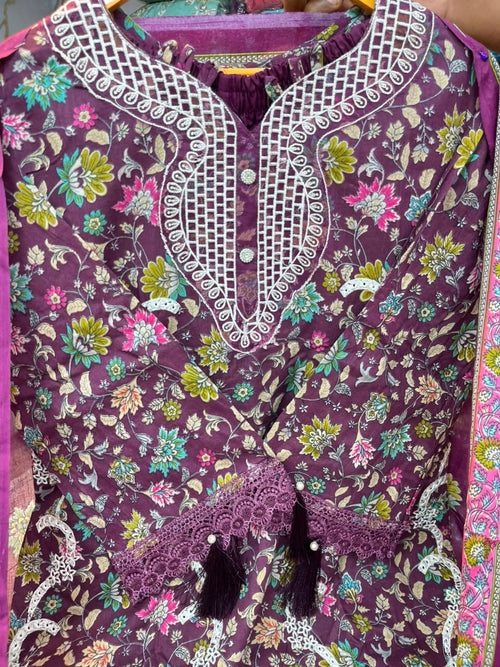 COTTON PATCHWORK WITH EMBROIDERY