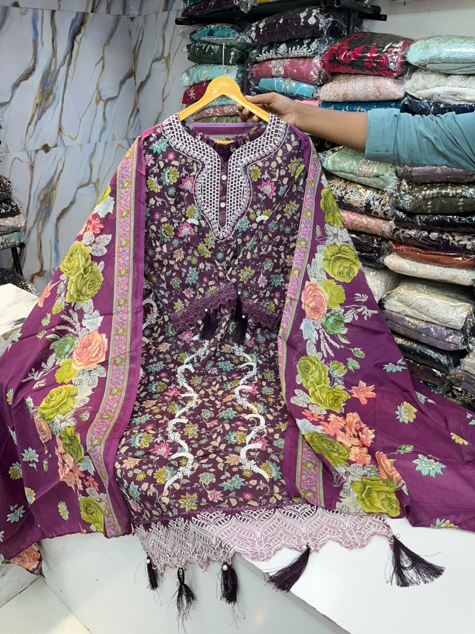 COTTON PATCHWORK WITH EMBROIDERY